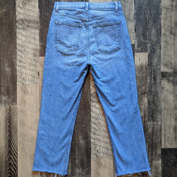 Reformation Blue Jeans Liza High Rise Straight Leg Crete Destroyed - Picture 2 of 5